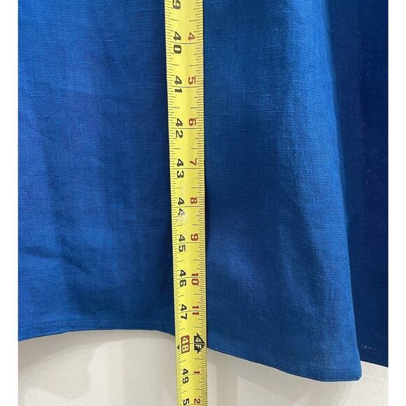 Courtney Washington Women Blue Long 100% Silk Jacket Lagenlook Boho Coastal Med‎ - Picture 10 of 11